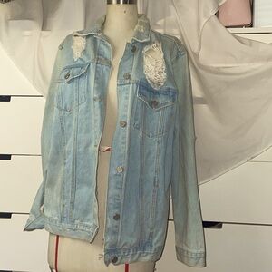 Light wash distressed jacket
